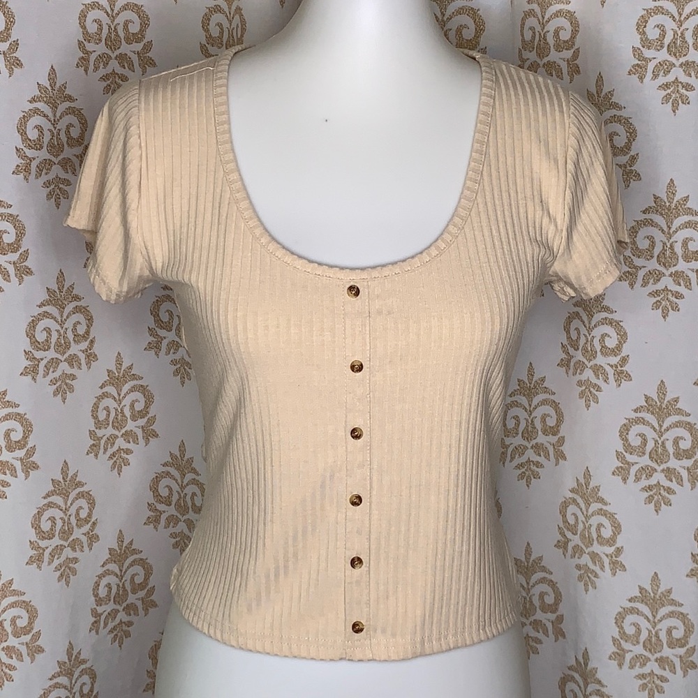 FOREVER 21 scoop neck cropped top M